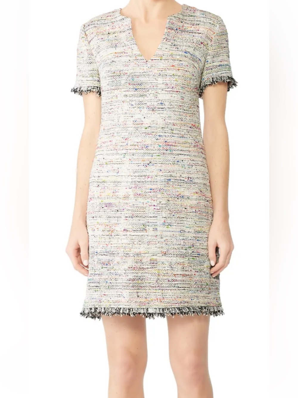 Trina Turk White Multi Tweed Mini Dress Sz 0